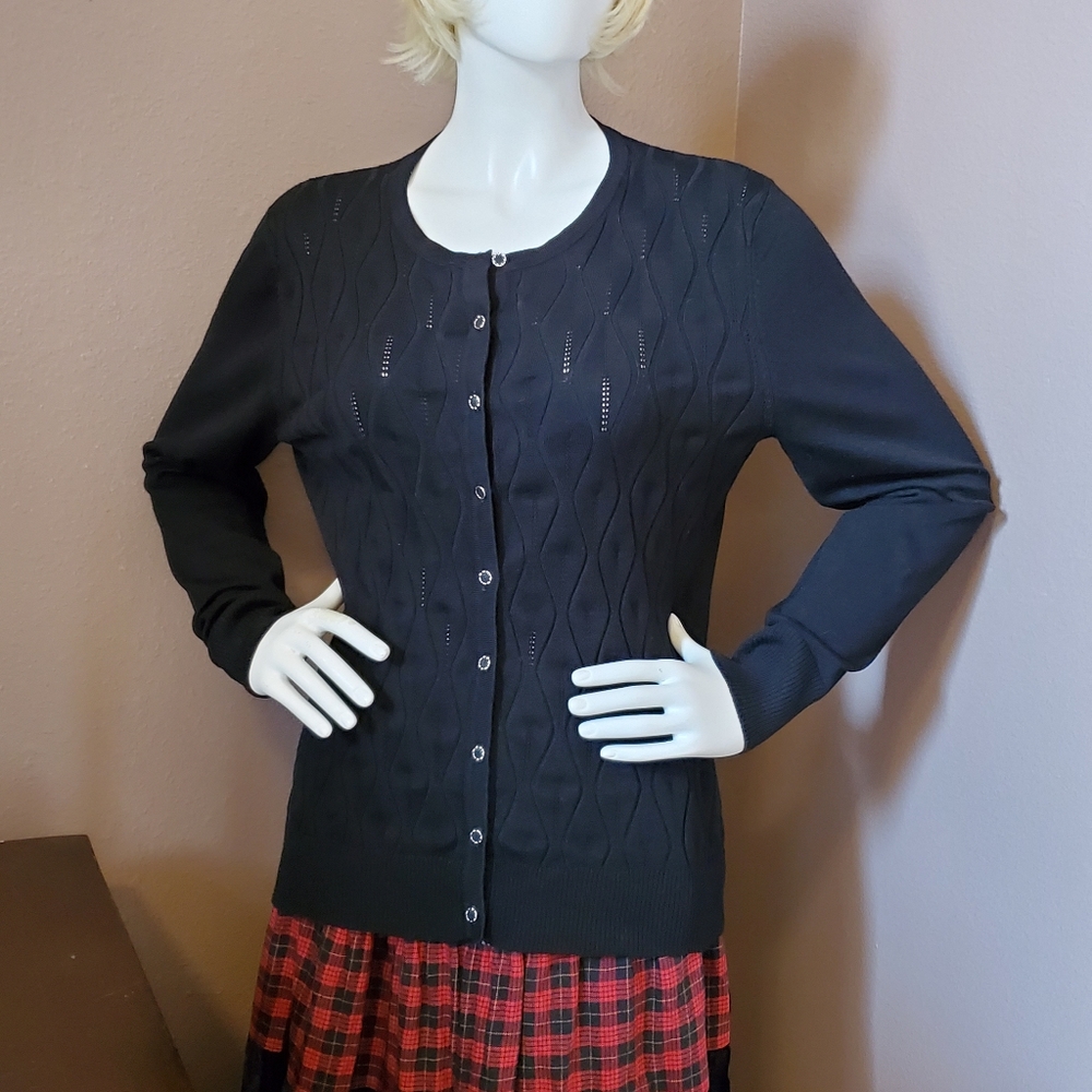 MELROSE CHIC black cardigan sweater XL